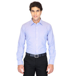 Mark Taylor Men Purple White Striped Shirts