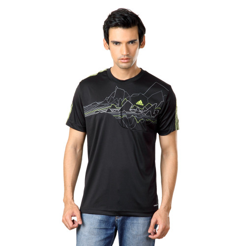 ADIDAS Men Black T-shirt